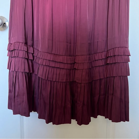 Lane Bryant Flutter-Sleeve Shirred Midi Dress Maroon Size 20 - Picture 7 of 11